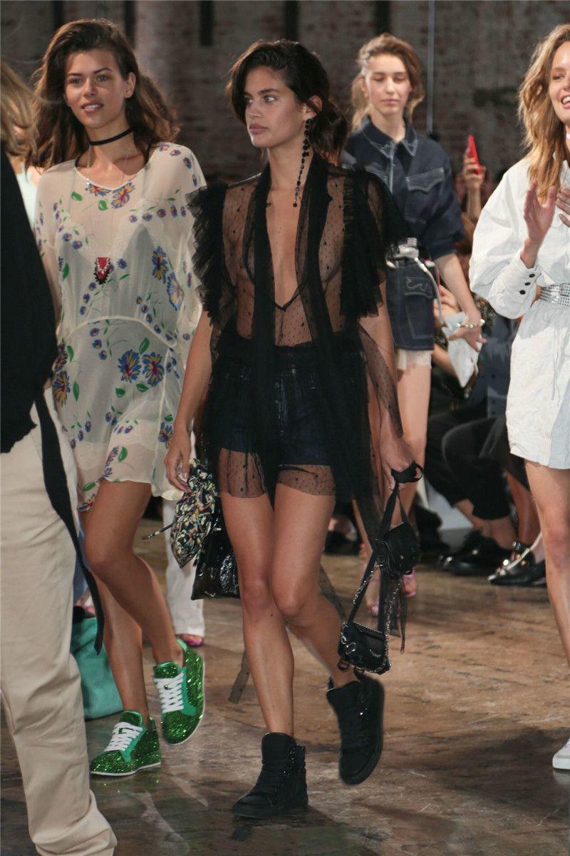 Sara Sampaio wears a see through black dress at the Zadig &amp; Voltaire SpringSumme.jpg