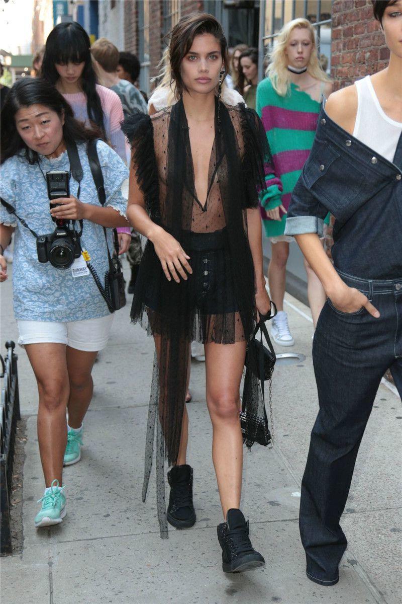 Sara Sampaio wears a see through black dress at the Zadig &amp; Voltaire SpringSumme.jpg