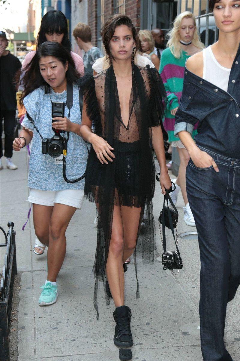 Sara Sampaio wears a see through black dress at the Zadig &amp; Voltaire SpringSumme.jpg